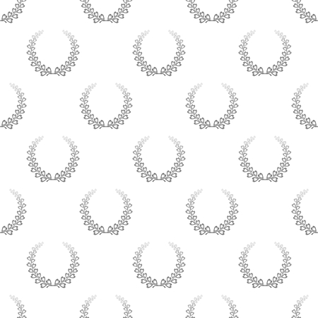 The background color of silver laurel wreaths composed of two branches with colorful hearts and stalks for the second place for winner on a white backgroundのイラスト素材