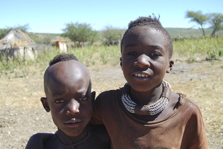 KAOKOLAND NAMIBIA - MAY 4: Unidentified child near Opuwo on May 4, 2008, Namibia. Himbas are the...