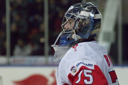 MOSCOW - JANUARY 31   Hockey match  Spartak - CSKA   in sports palace  CSKA  on January 31, 2012 in Moscow, Russiaのeditorial素材