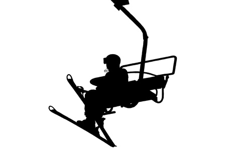 Sportsman move up on a lift  のイラスト素材