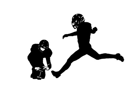 image of two football player in actionのイラスト素材