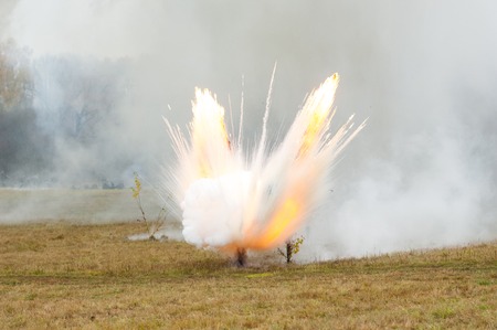 RUSSIA, BORODINO - OCTOBER 12: Father Daniel, Dean of St. Nicholas Cathedral on reenactment of the battle in WWII near the Borodino village in 1941, in Moscow region, Borodino, on 12 October, 2014, Russiaのeditorial素材