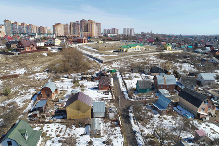 Rural Landscape view of real estate. Rodniki district, Podolsk region, Russiaの写真素材