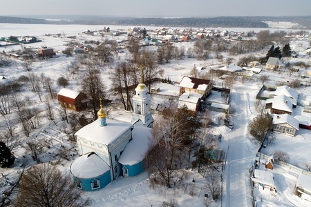 The Church of the Annunciation of Holy Virgin in the Salkovo village, Podolsk district, Moscow region, Russiaの写真素材