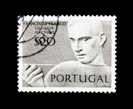 MOSCOW, RUSSIA - NOVEMBER 24, 2017: A stamp printed in Portugal shows , serie, circa 19のeditorial素材