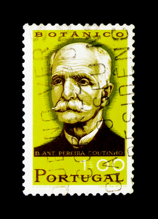 MOSCOW, RUSSIA - NOVEMBER 24, 2017: A stamp printed in Portugal shows Antonio Xavier Pereira...