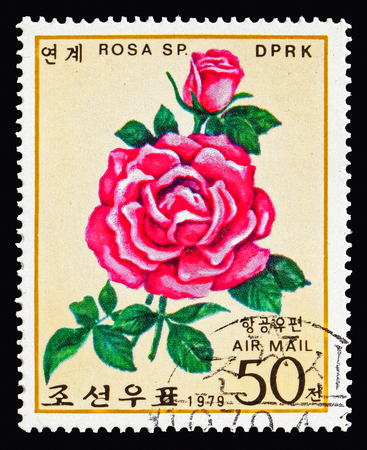 MOSCOW, RUSSIA - AUGUST 18, 2018: A stamp printed in Korea shows , serie, circa 19のeditorial素材