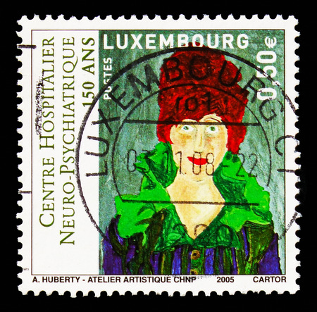 MOSCOW, RUSSIA - AUGUST 18, 2018: A stamp printed in shows , serie, circa 19のeditorial素材