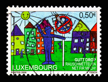 MOSCOW, RUSSIA - AUGUST 18, 2018: A stamp printed in shows , serie, circa 19のeditorial素材