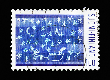 MOSCOW, RUSSIA - AUGUST 18, 2018: A stamp printed in shows , serie, circa 19