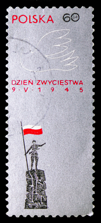 MOSCOW, RUSSIA - SEPTEMBER 15, 2018: A stamp printed in Poland devoted to 21st anniversary Of...