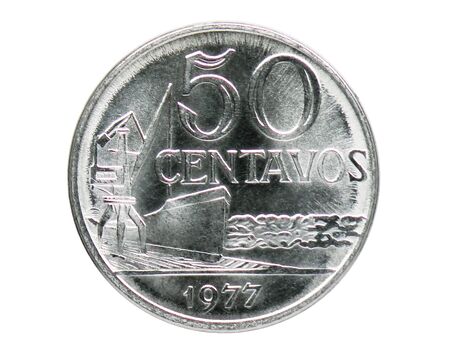 50 Centavos coin, Bank of Brazil. Obverse, issue 1967の写真素材