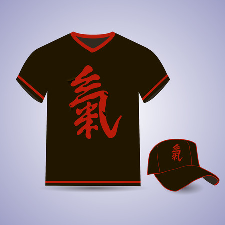 T-shirt and baseball cap, the image of the character Vitality.のイラスト素材