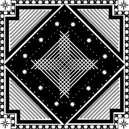Geometric pattern, lines, triangles, abstract, background, black, white.のイラスト素材