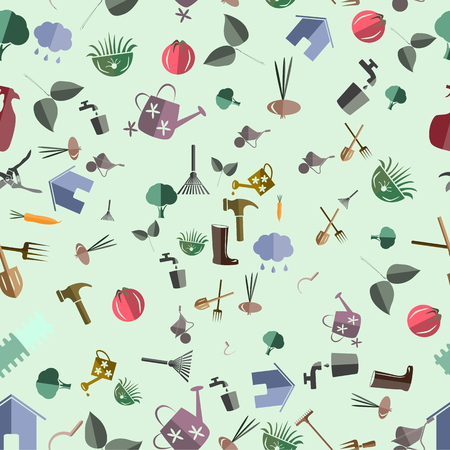 Gardening. Seamless color pattern for the fabric.のイラスト素材