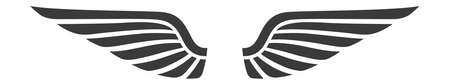 Minimal pegasus wings abstract black badge vector illustrationのイラスト素材