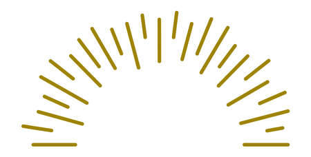 Sunrise emblem. Half circle sunburst. Radial light raysのイラスト素材