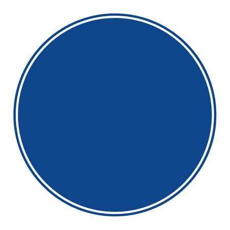 Blue road sign. Blank circle. Direction symbolのイラスト素材