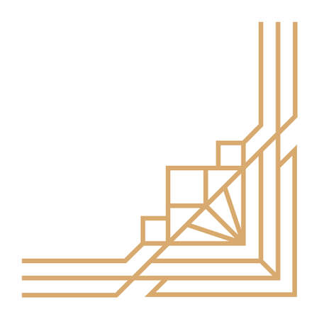 Modern geometric frame corner. Decorative border in art deco styleのイラスト素材