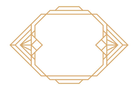 Art deco line frame. Golden vintage geometric borderのイラスト素材