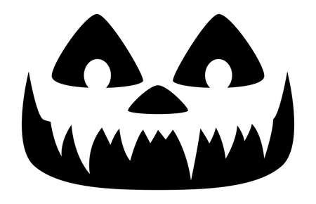 Halloween pumpkin face. Spooky sharp teeth. Scary symbolのイラスト素材