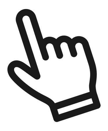Click here cursor. Hand pointer. Finger tap iconのイラスト素材
