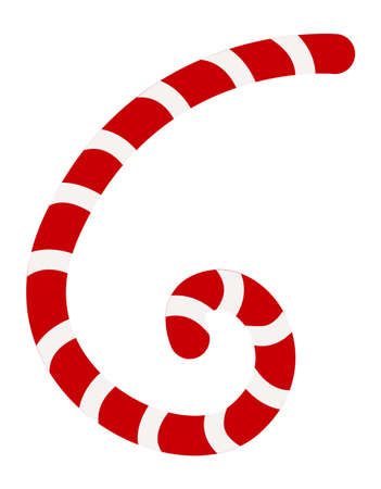 Red cord rope. Holiday striped ribbon swirlのイラスト素材