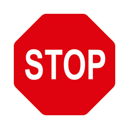 Stop sign. Red warning symbol. Forbidden wayのイラスト素材
