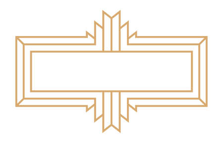 Modern geometric label. Vintage art deco line frameのイラスト素材