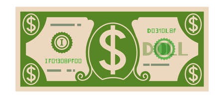 Dollar bill banknote. Paper money icon. Cash illustration.のイラスト素材