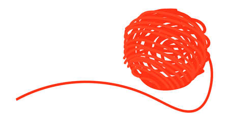 Wool roll. Ball of red yarn. Knitting iconのイラスト素材