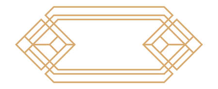 Vintage label. Golden line frame in art deco styleのイラスト素材