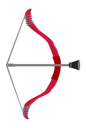 Arrow bow toy. Cartoon kids longbow in cartoon styleのイラスト素材