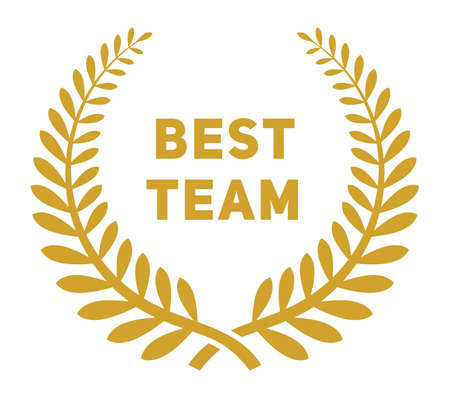 Best team golden badge. Laurel branches award signのイラスト素材