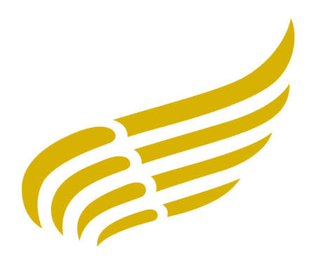 Golden wing emblem. Angel sign. Symbol of graceのイラスト素材