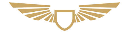 Golden winged  Vintage retro badge with eagle wingsのイラスト素材