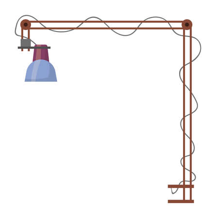 Clamp table lamp. Swing arm desk lightのイラスト素材