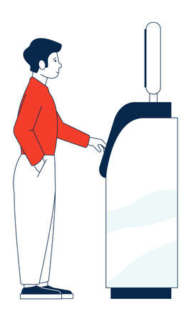 Man using atm machine. Cash withdrawal. Card paymentのイラスト素材