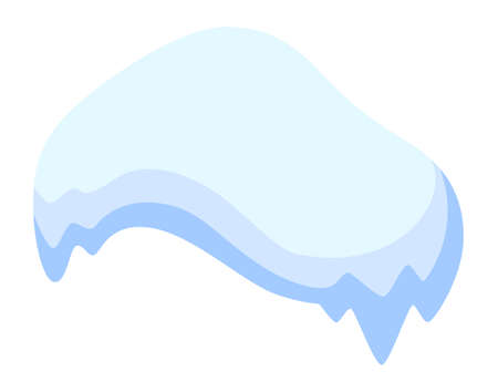 Snow pile with icicle. Ice fallingのイラスト素材
