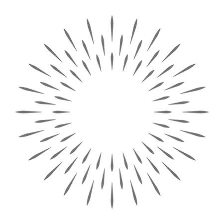 Radial lines retro badge. Sunburst star light emblemのイラスト素材