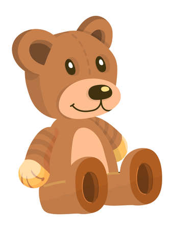 Cartoon teddy bear. Stuffed soft plush toyのイラスト素材