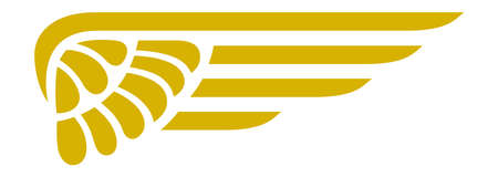 Eagle wing emblem. Golden logo. Falcon feathers emblemのイラスト素材