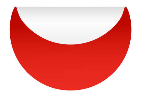 Round red sticker with curled edge. Realistic mockupのイラスト素材