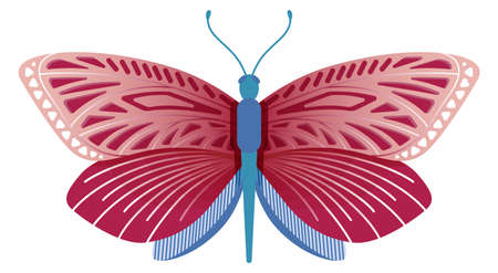 Red wing butterfly. Summer nature elegant symbolのイラスト素材