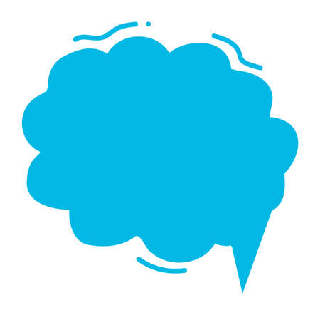 Empty speech cloud bubble. Blue message balloonのイラスト素材