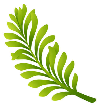 Cartoon green branch. Natural leaves. Botanical elementのイラスト素材