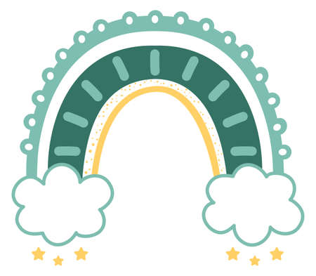 Scandinavian rainbow print. Decorative color arch symbolのイラスト素材
