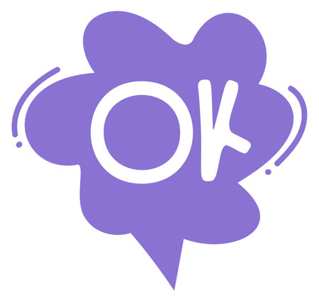 Ok comic cloud label. Hand drawn stickerのイラスト素材