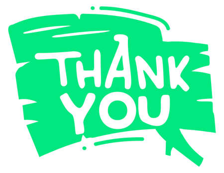 Thank you message in hand drawn comic bubble styleのイラスト素材