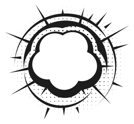 Comic blast effect template. Retro sound frameのイラスト素材